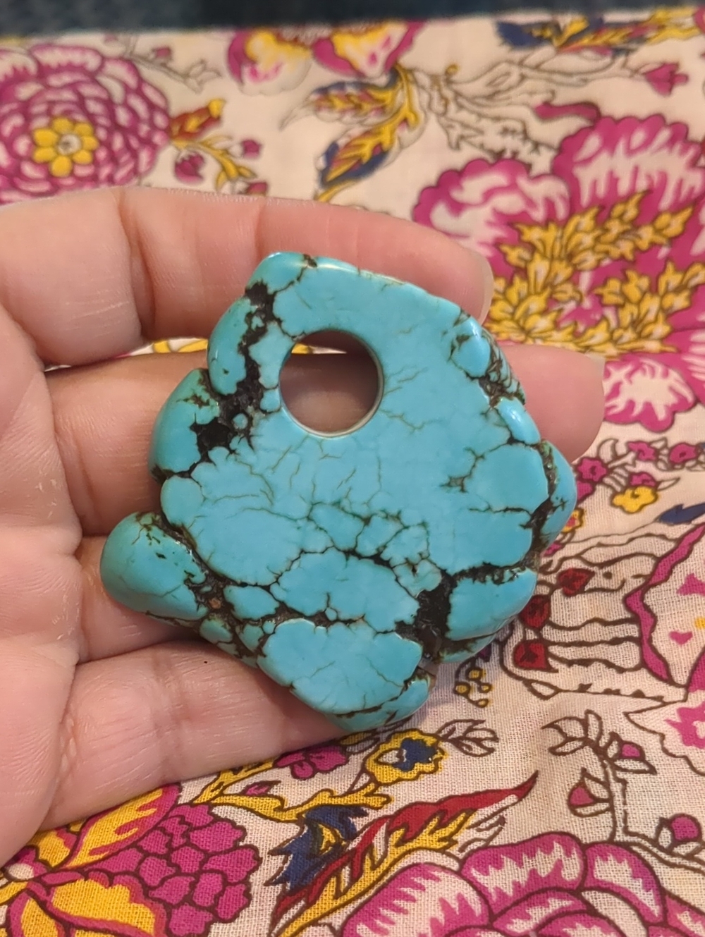 Turquoise/Howlite Stone Pendant Necklace Accent - Blue Turquoise